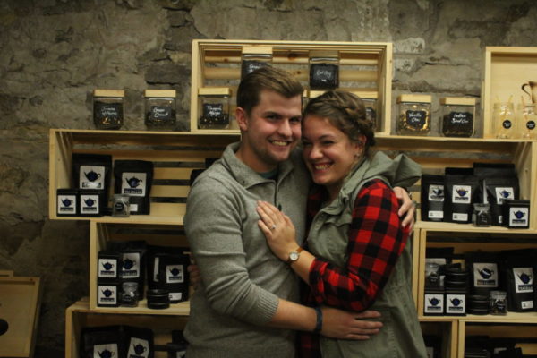 Stephen and Maddie were engaged in the Tea Cellar--LOVE is in the air!