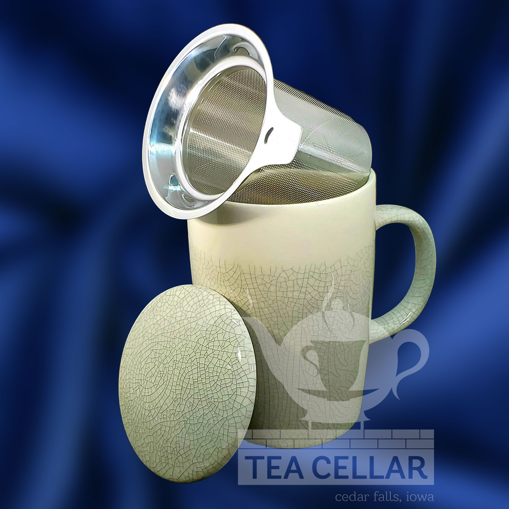 Tilt & Drip Tea Infuser Mug (Crackle) 3 Tilt & Drip Tea Infuser Mug (Crackle) - Image 3