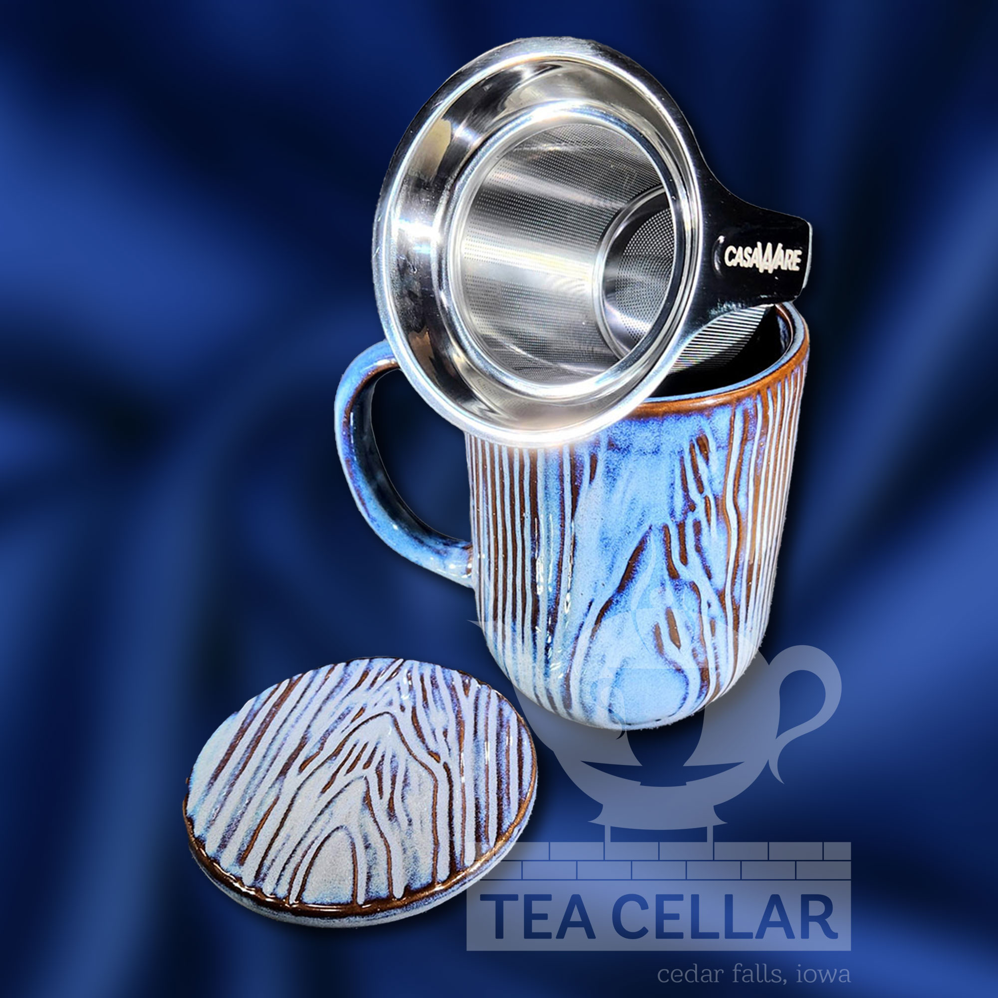 Tilt & Drip Tea Infuser Mug (Woodgrain) 2 Tilt & Drip Tea Infuser Mug (Woodgrain) - Image 2