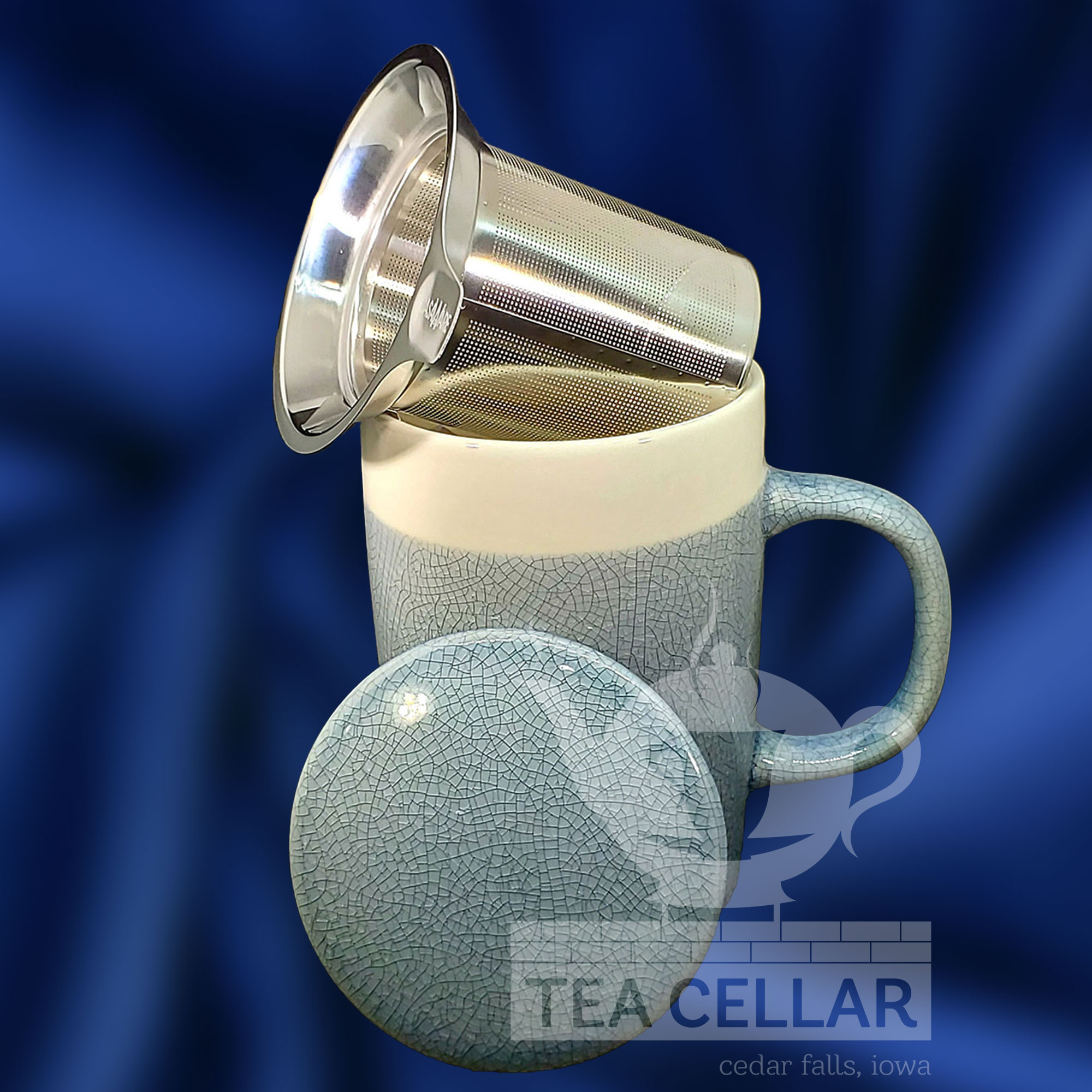 Tilt & Drip Tea Infuser Mug (Crackle) 2 Tilt & Drip Tea Infuser Mug (Crackle) - Image 2
